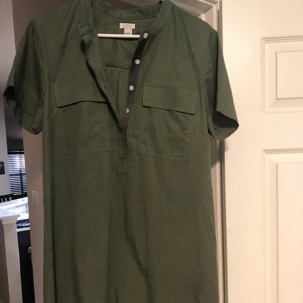 J Crew Olive Green Dress -Like new